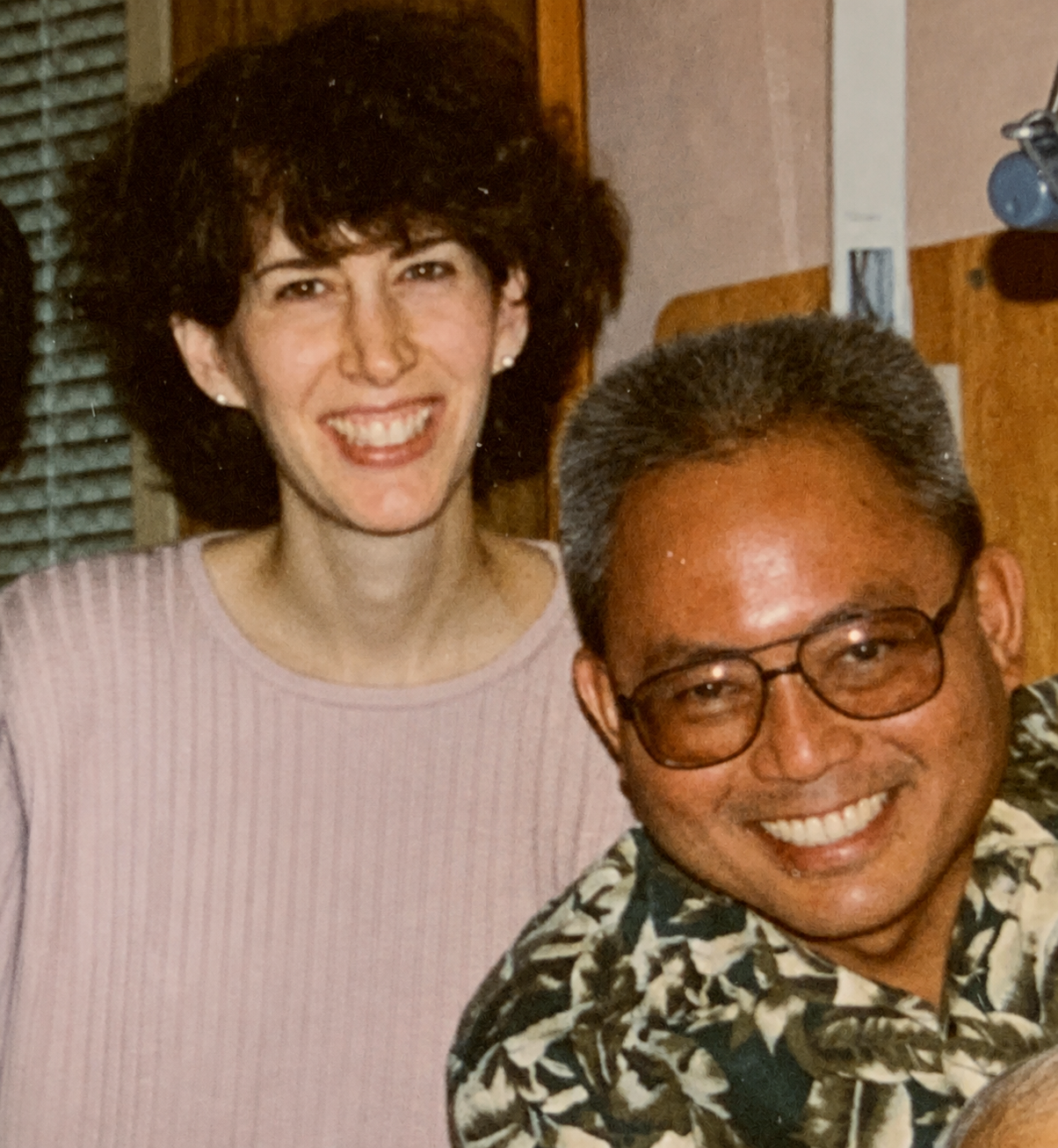 Monica and Gene smiling together